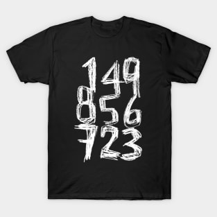 Random White Numbers T-Shirt